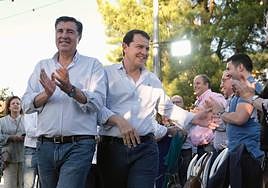 Mañueco, junto a Bermúdez de Castro, este miércoles.