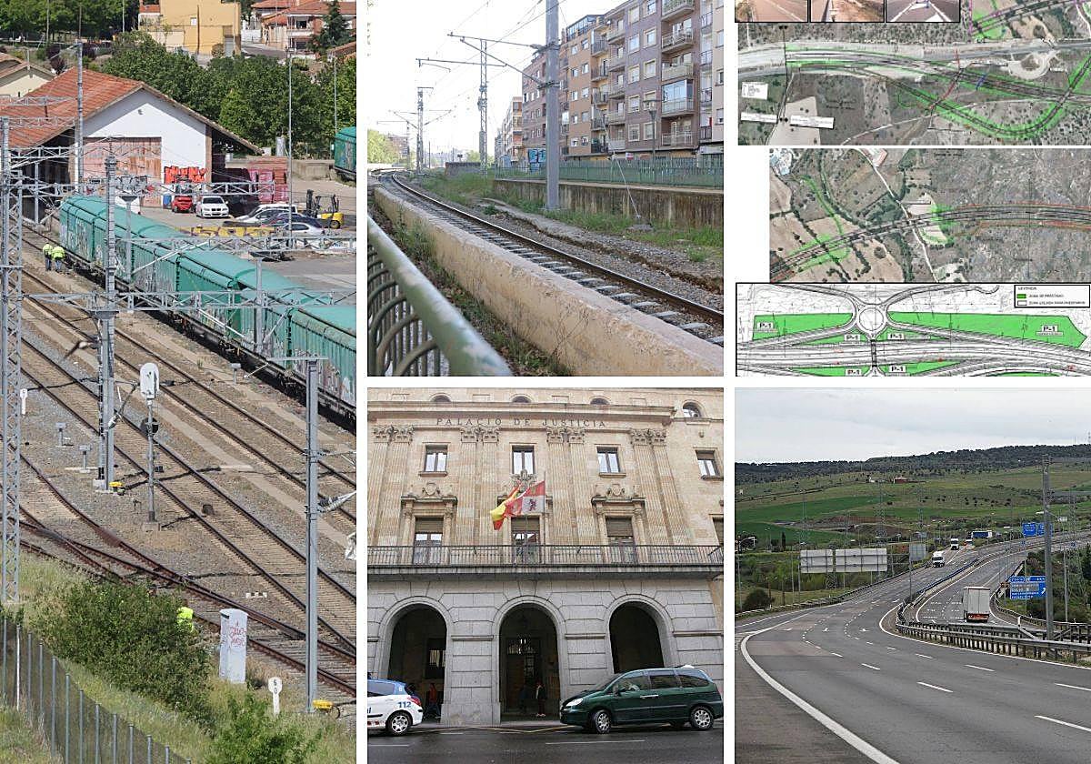 Electrificación, apeadero de La Alamedilla, proyecto de Fuentes de Oñoro, nudo de autovías y edificio de la Audiencia.