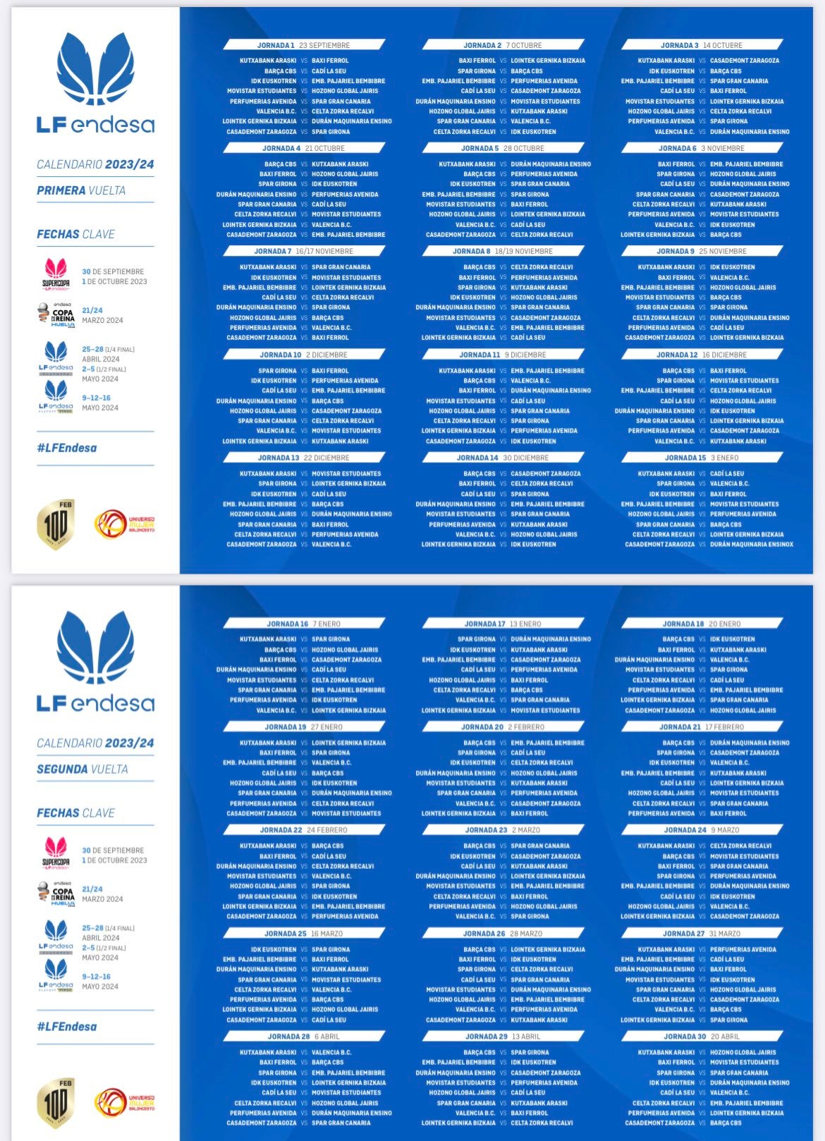 Calendario completo.