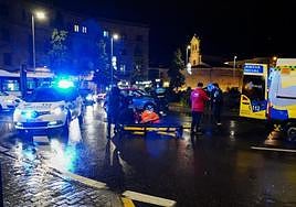 Una ambulancia en el lugar de un siniestro.