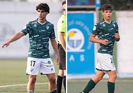 Alonso García y Jesús Boigues durante un partido de pretemporada con el CD Guijuelo.
