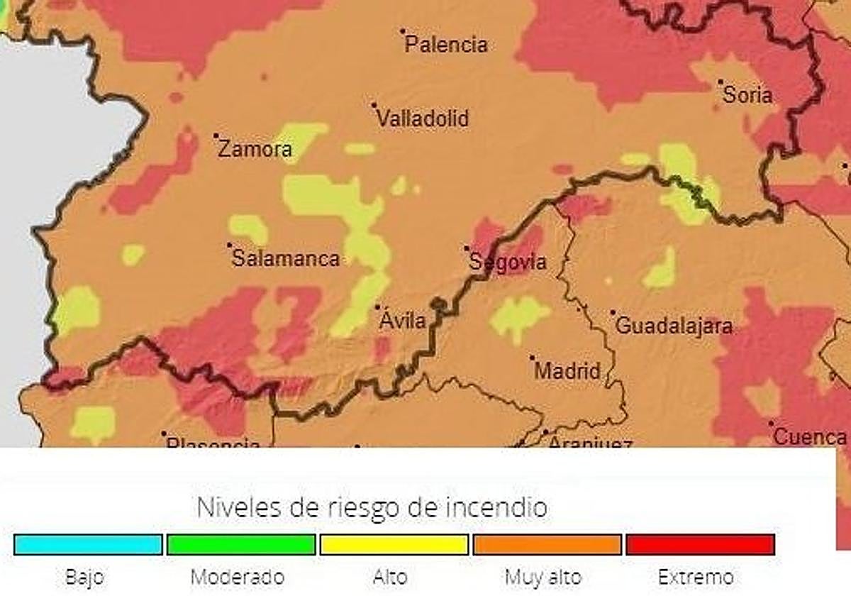 Nivel de riesgo extremo de incendios en el sur de Salamanca