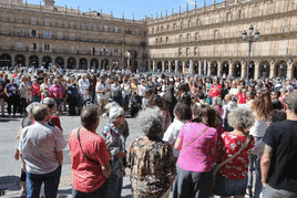 Concentración en apoyo a Jenni Hermoso en Salamanca.