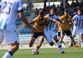 Un lance del partido disputado en Zubieta entre la Real Sociedad B y Unionistas de Salamanca.