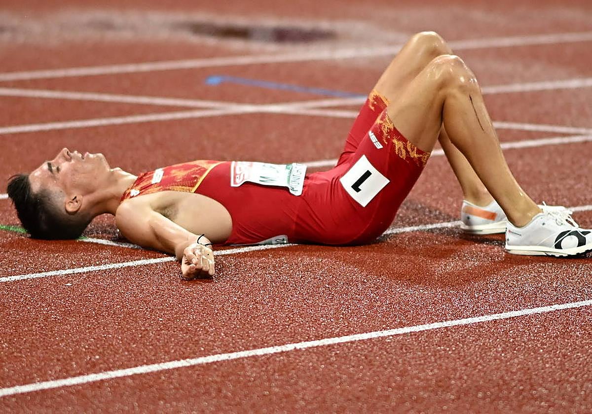 Mario García Romo, tras una competición con España.