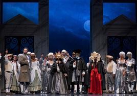 Elenco de actores que participan en la ópera 'Don Giovanni' de Mozart.