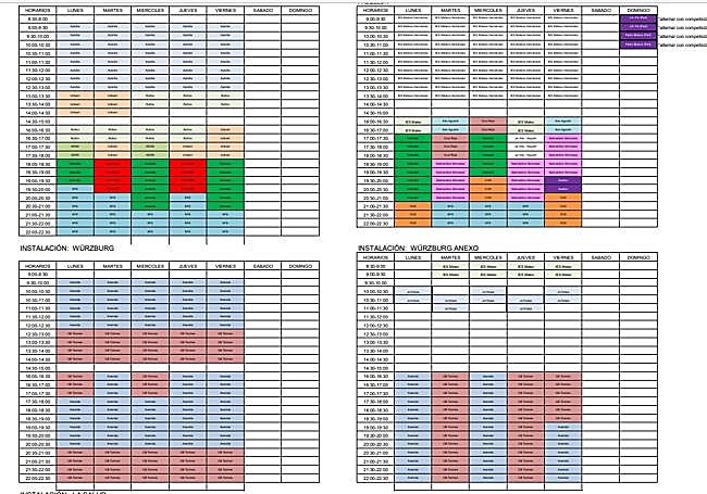 Horarios de algunas de las instalaciones municipales para el curso 23-24.