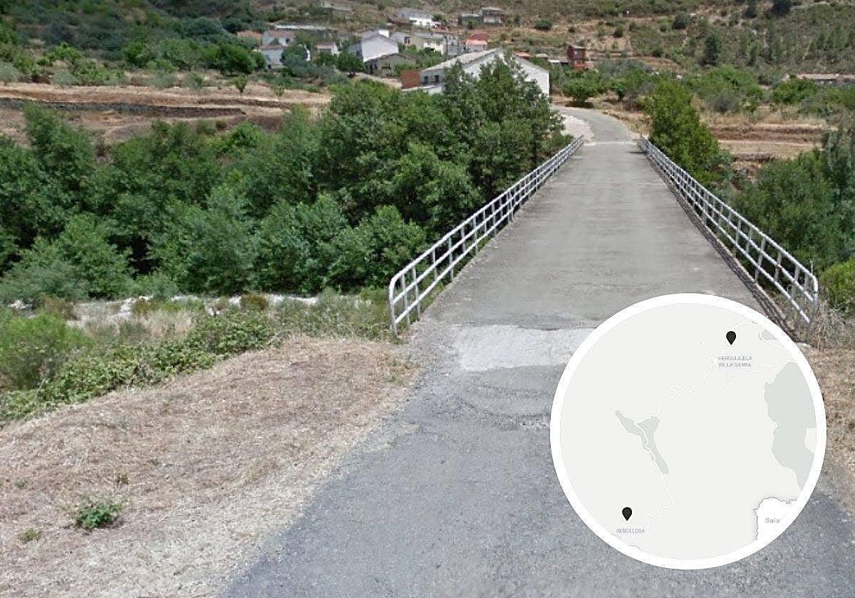 Acceso a Rebollosa y localización de la zona.