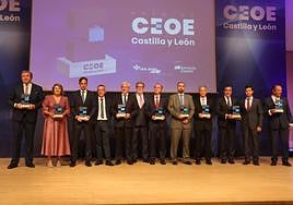 Los premiados en la gala de CEOE Castilla y León.