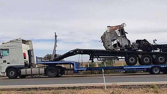 Dos muertos en el choque e incendio de dos camiones en Valladolid