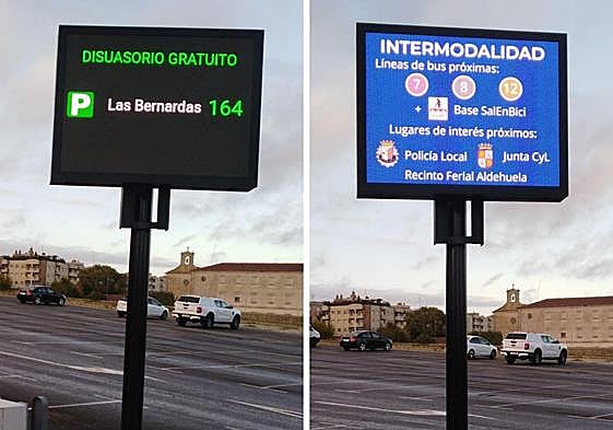 La información que muestran desde hoy las pantallas de los parking disuasorios.