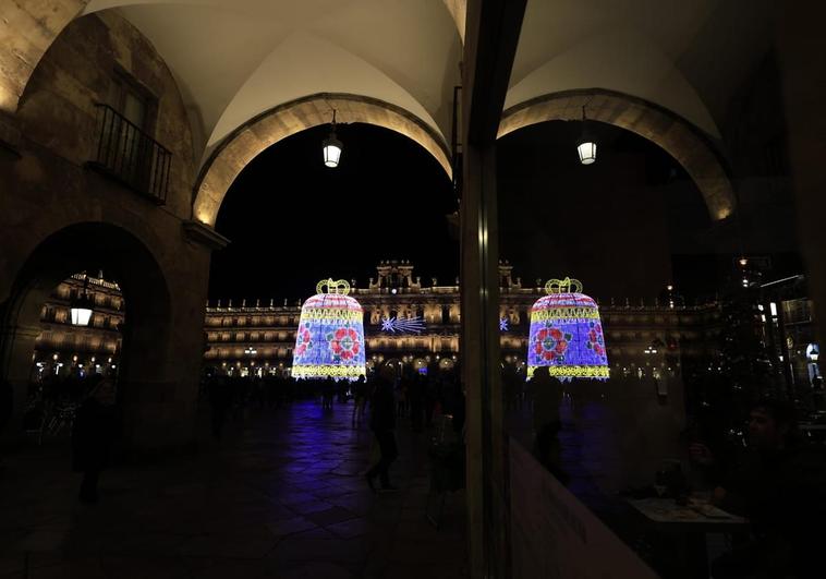 La Plaza Mayor de Salamanca iluminada