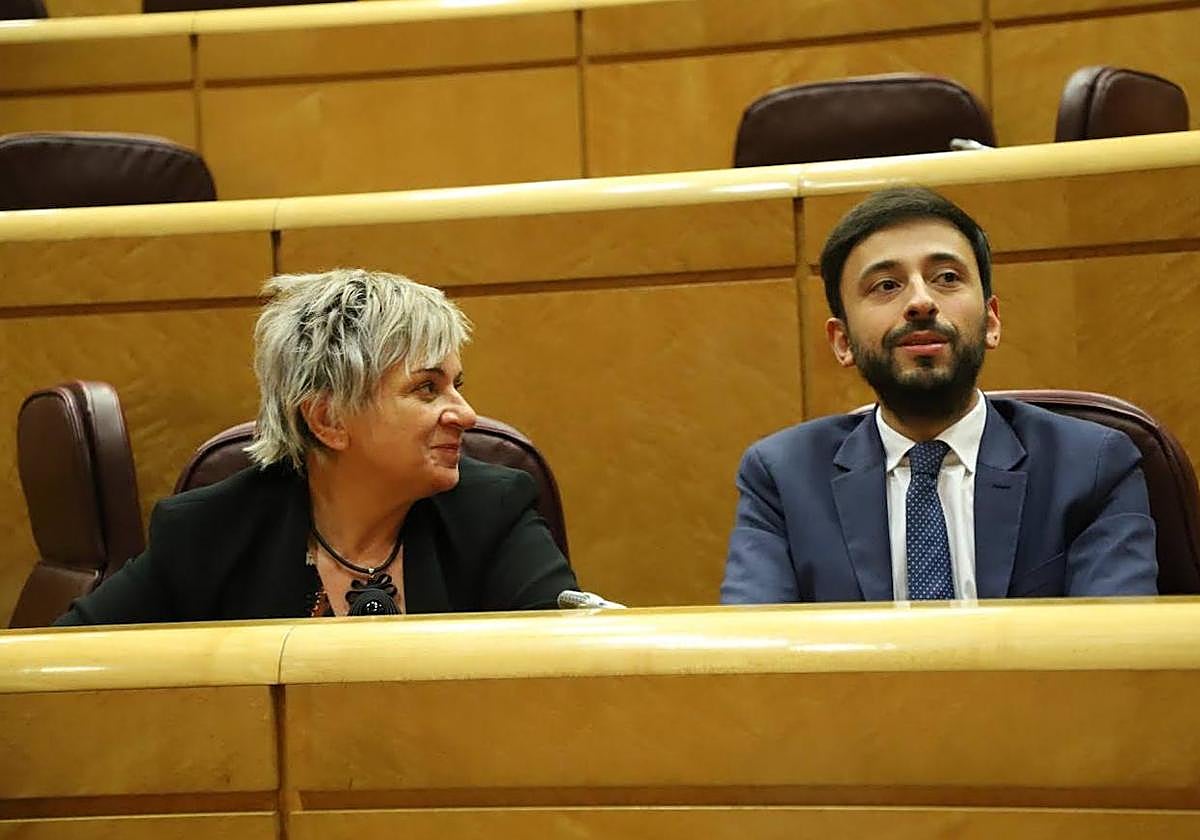 Elena Diego y Fran Díaz, en el Senado.