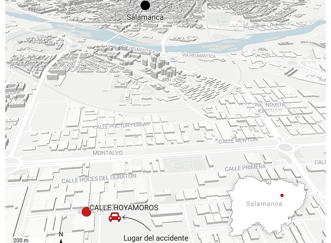 Atropellado y herido en la cabeza un varón de 50 años en la calle Hoyamoros