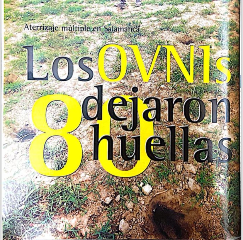 Imagen secundaria 2 - Recorte del reportaje «Los OVNI dejaron 80 huellas» de Iker Jiménez para la revista «Más Allá».