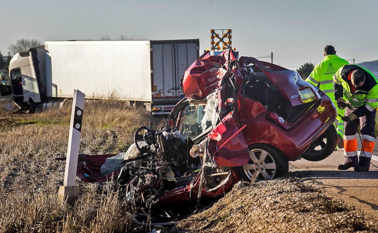 Accidente con un fallecido en la N-120 en Cardeñajimeno. 