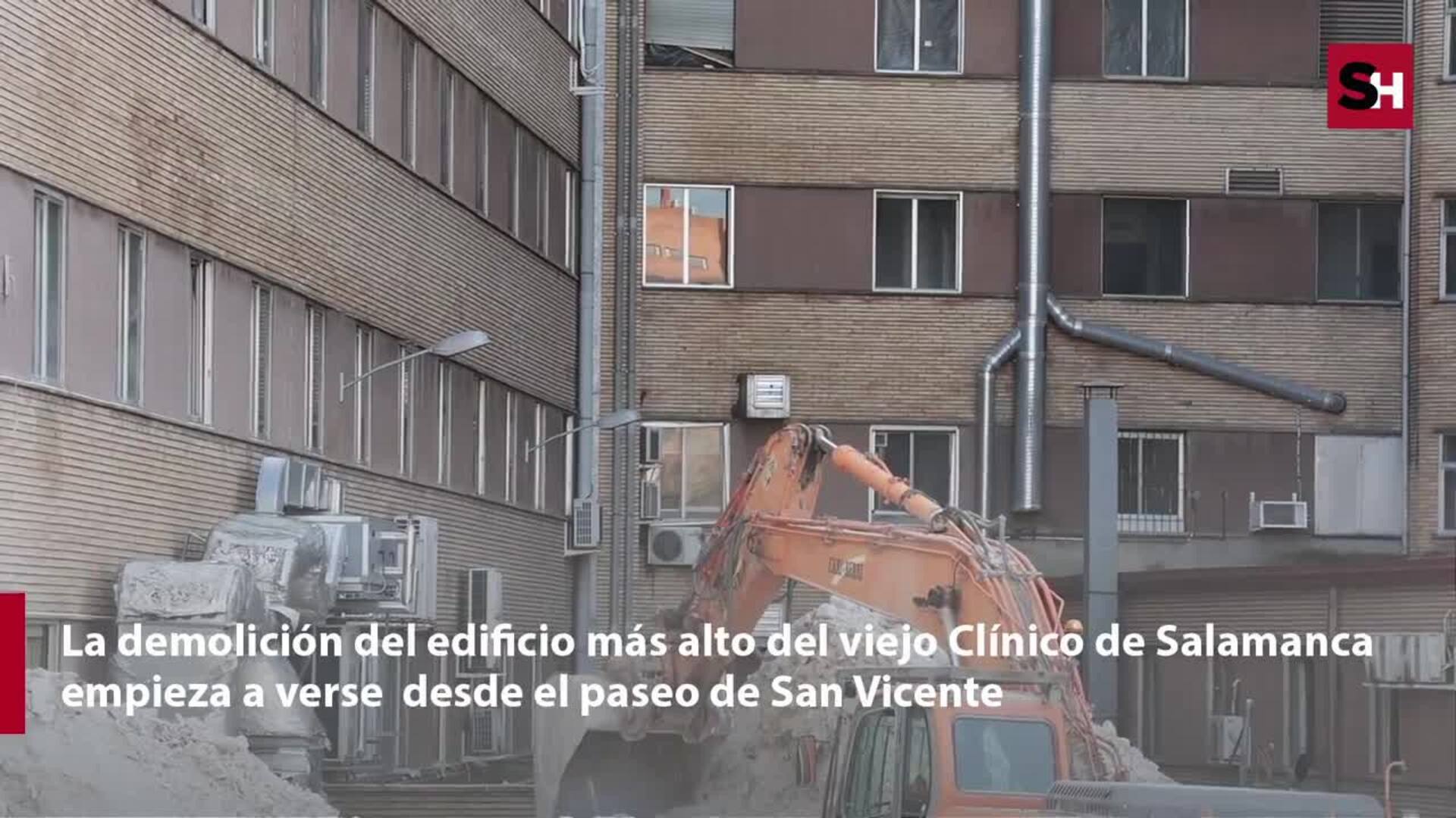 Arranca el derribo del edificio más alto del antiguo hospital de Salamanca