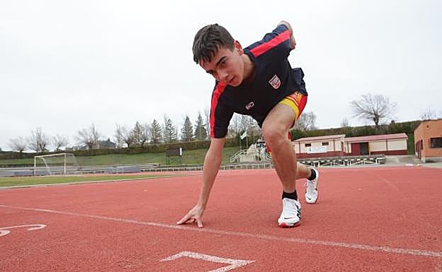 Diego Ruiz, en Las Pistas del Helmántico, durante un entrenamiento.