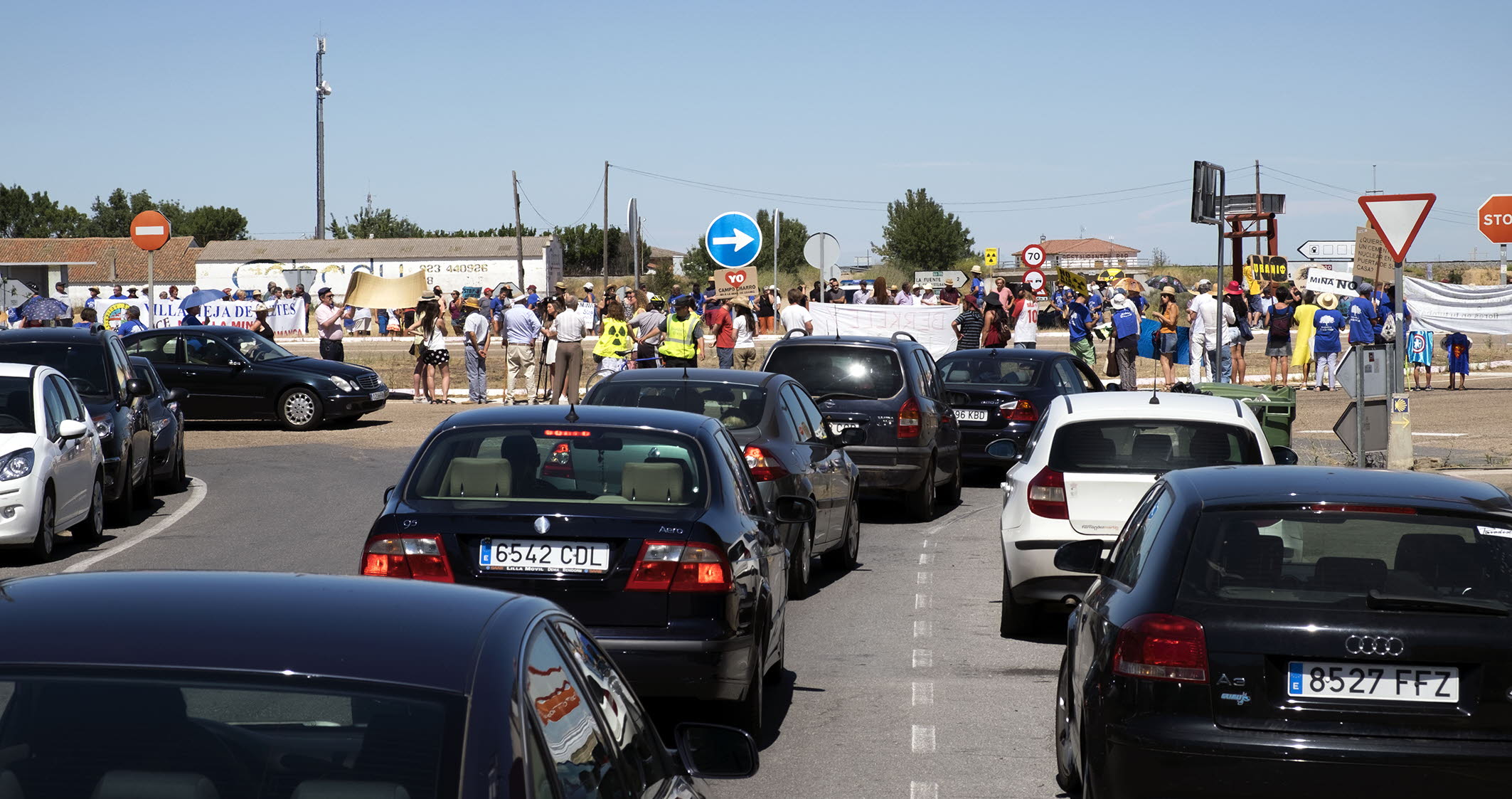 Concentración en contra de la mina de uranio de Retortillo. 