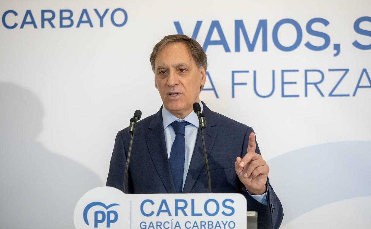 Carlos García-Carbayo, durante la presentación de su candidatrua a la presidencia del PP en Salamanca.