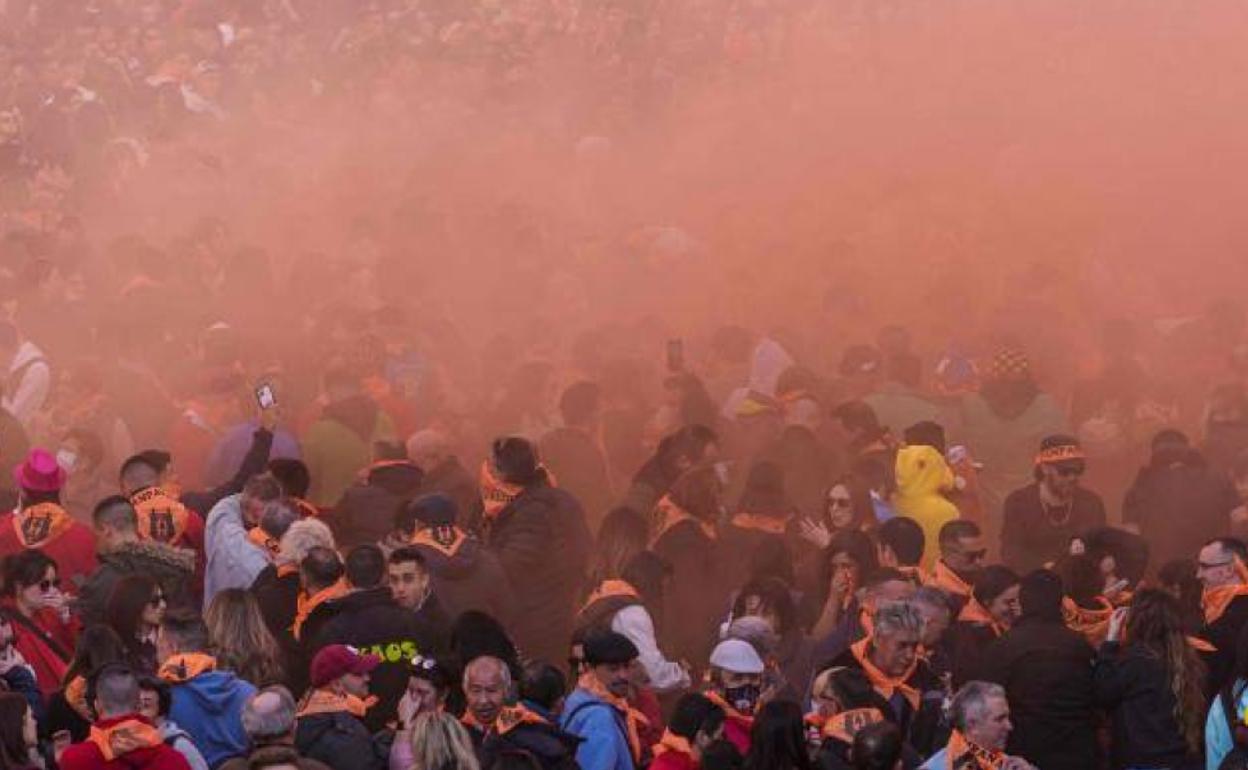 Imagen de la celebración del Campanazo, que da inicio al Carnaval, el viernes 17 de febrero. 