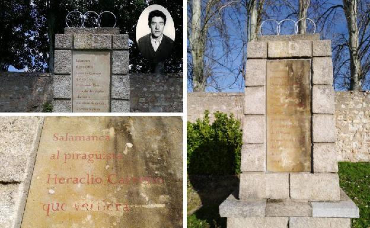 Estado actual del monolito de Heraclio Carreño. 