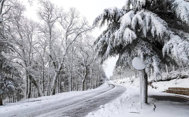 El temporal de frío y heladas obliga a cortar una carretera de Salamanca
