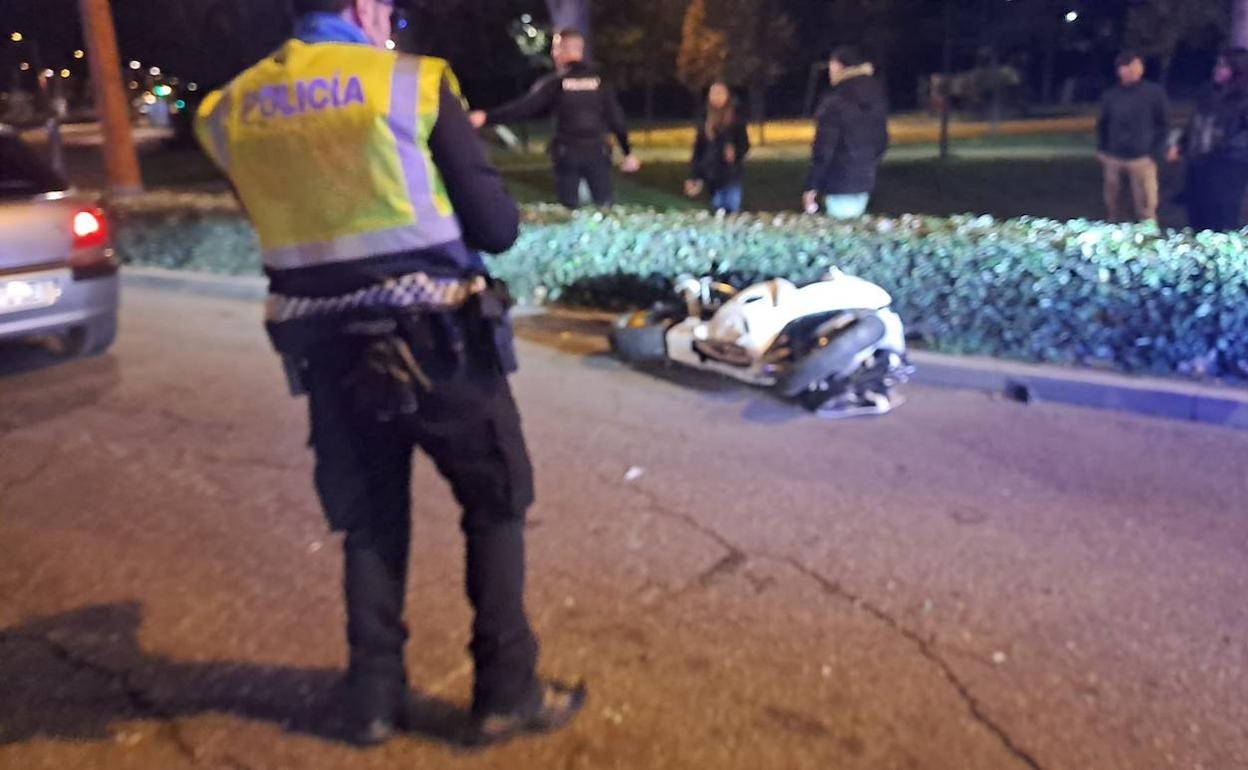 La motocicleta accidentada. 