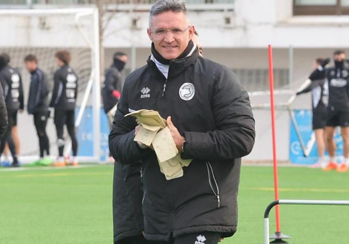 Dani Ponz, durante el entrenamiento de esta mañana.