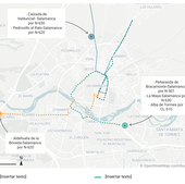 Mapa de la tractorada 'oficial': todo el centro de Salamanca afectado y sin coches en la Gran Vía