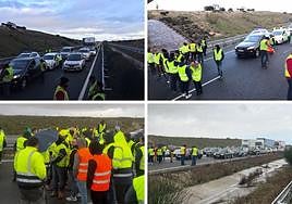 Manifestantes en la carretera A-50