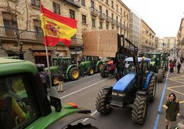 Tractorada en la Gran Vía de Salamanca