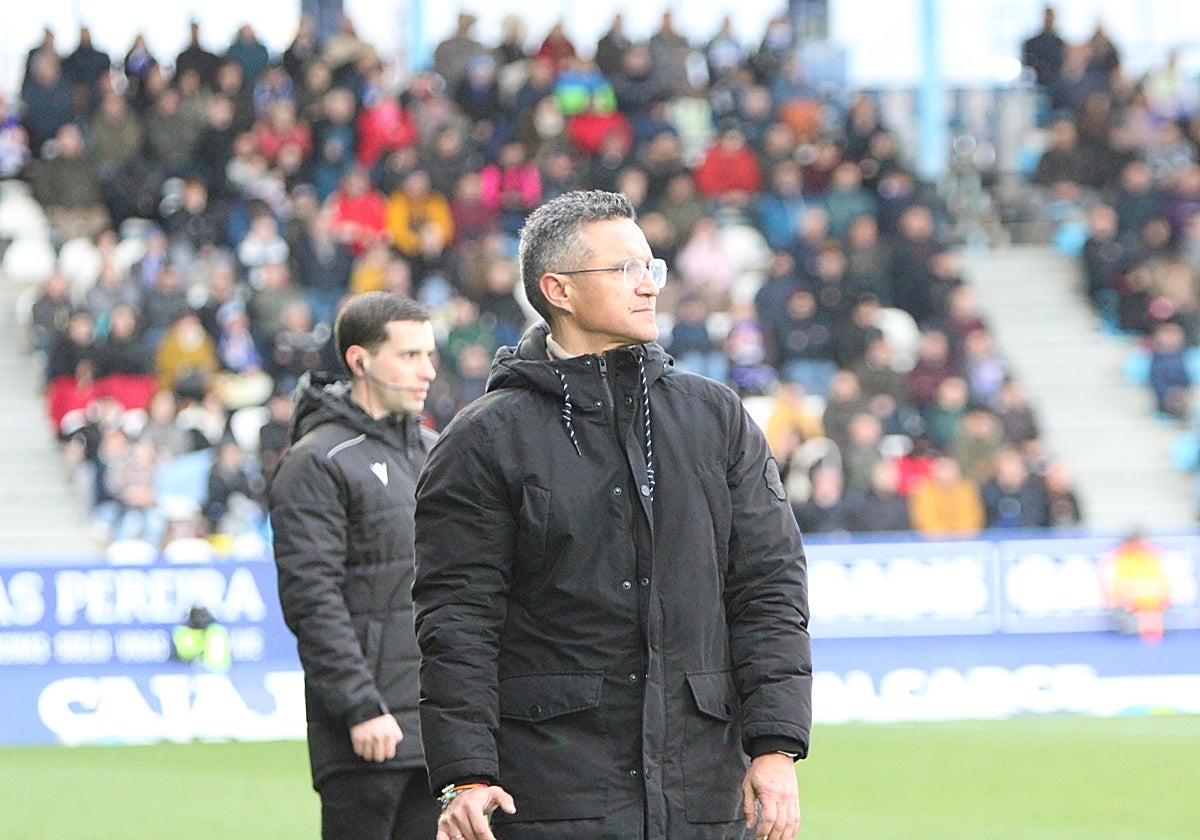 Dani Ponz, este sábado en el estadio de El Toralín