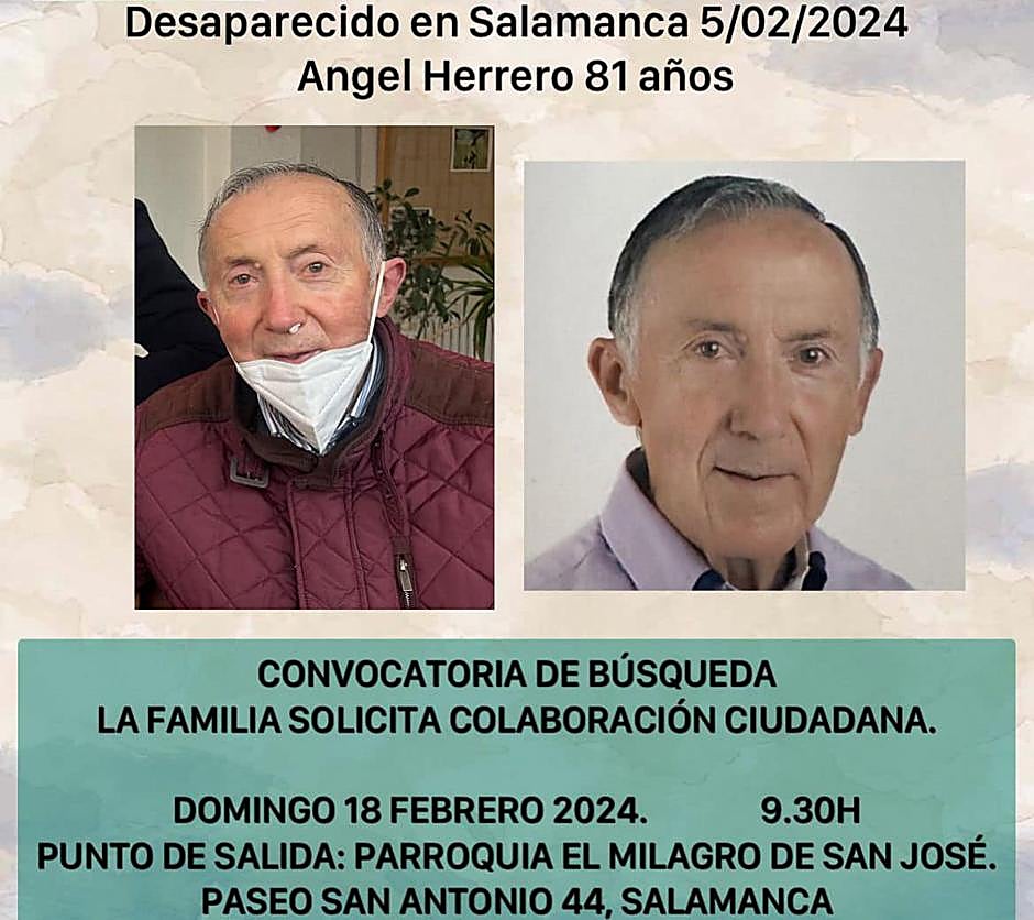 Quedada este domingo para buscar al desaparecido Ángel Herrero en Salamanca