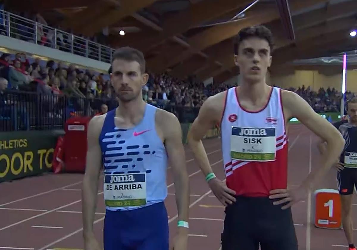 Álvaro de Arriba, a la izquierda, en Madrid esta tarde.