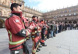 Minuto de silencio celebrado en la Plaza Mayor de Salamanca