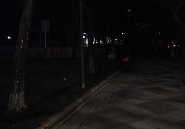 El parque Picasso de Salamanca apagado