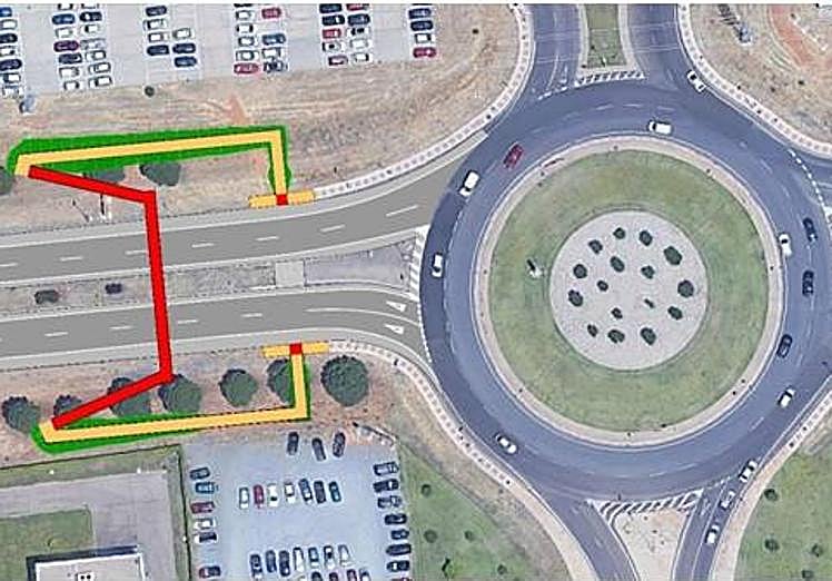 Plano de la pasarela peatonal de Carbajosa.