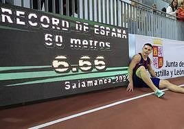 Pol Elvira, campeón de España y récord nacional sub 20 de 60 metros.