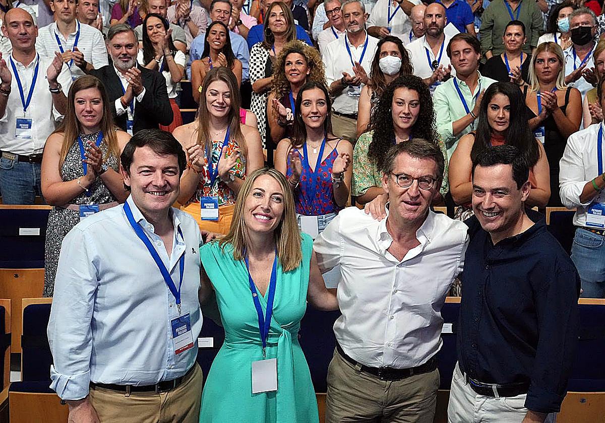 Mañueco, Guardiola, Feijóo y Moreno.