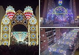 Algunos de los trabajos de la empresa salmantina Electricidad C.Plaza durante las Fallas de Valencia.