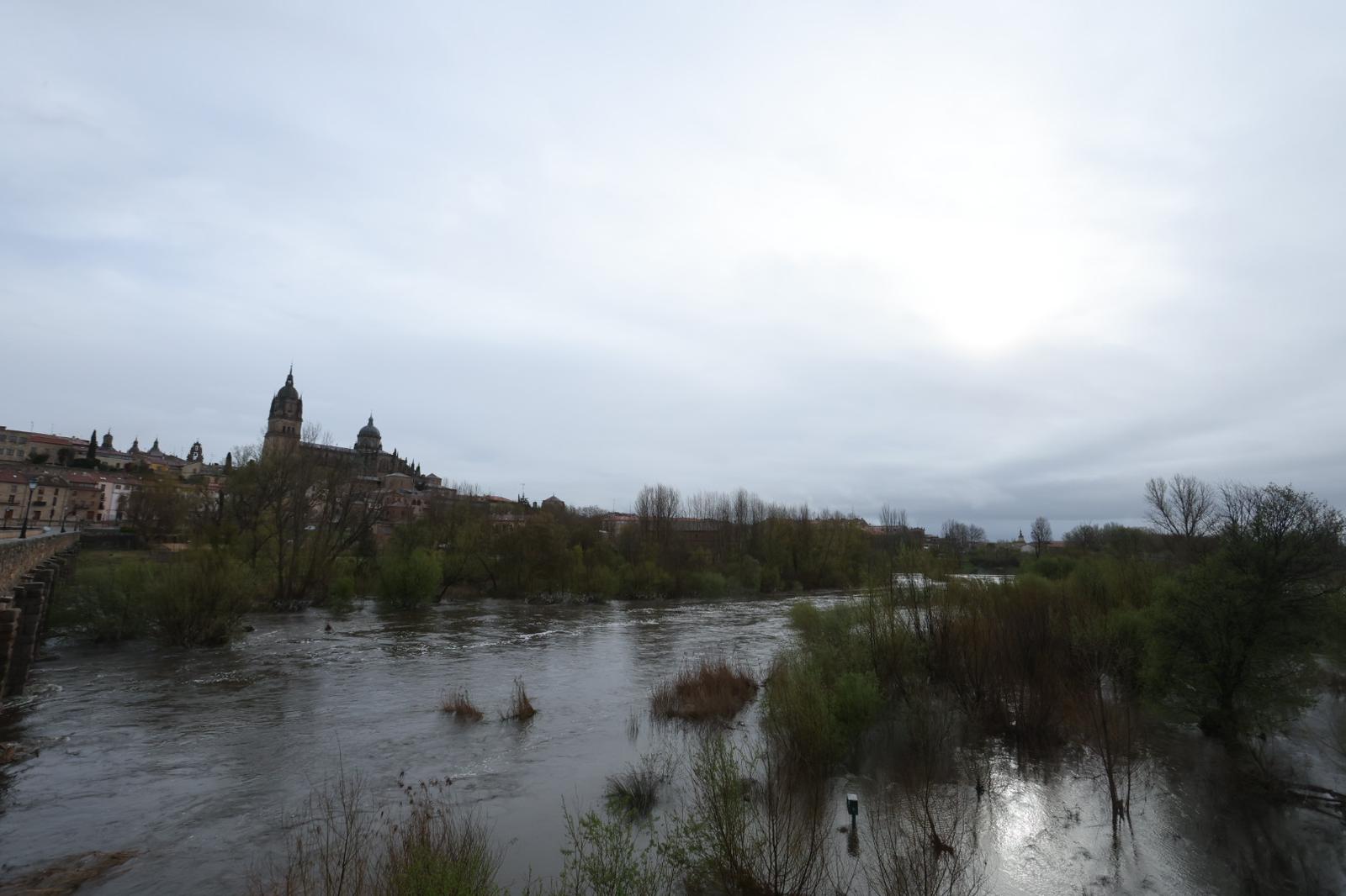 Crecida del Tormes por las lluvias y nevadas
