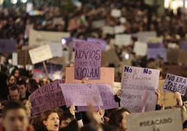 Alguna de las pancartas que pudieron verse en Salamanca en el 8-M.