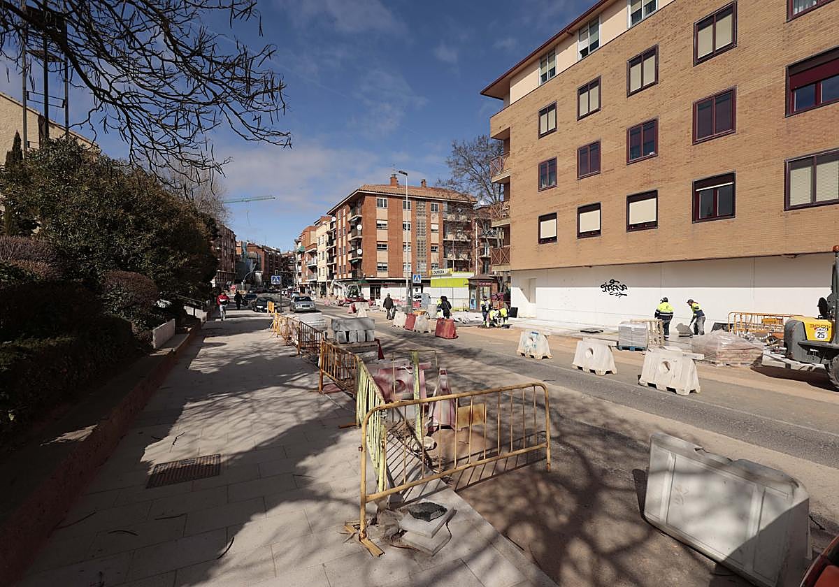 Obras en la carretera de Ledesma