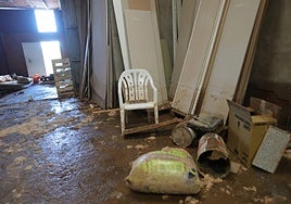 Imagen de archivo de un almacén afectado por las inundaciones en Aldeatejada.