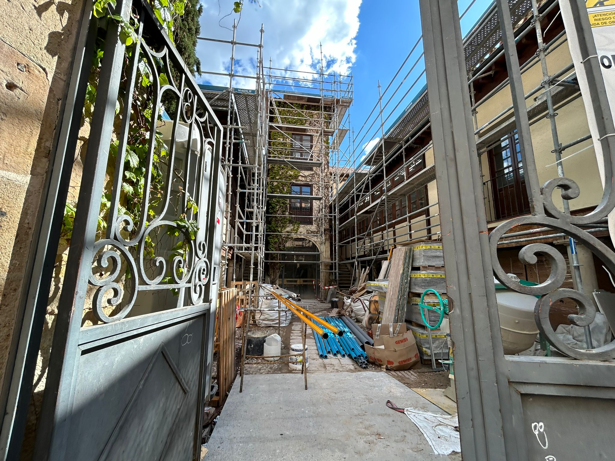 Estado de la obra este mismo lunes.