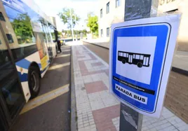 Una parada de autobús en Salamanca.