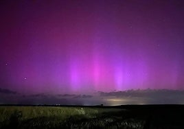 La aurora boreal desde las afueras de Salamanca.
