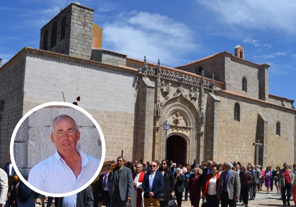 Imagen de Bernrado García y la iglesia de Santiago de la Puebla.