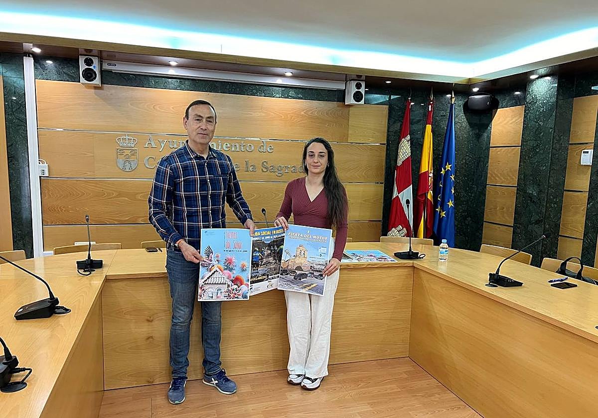 El alcalde, Pedro Samuel Martín, y la concejala de Fiestas, Alba Hernández, presentan el programa.